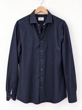 Stenströms Fitted Body Twofold Super Cotton Black Dress Shirt 17.5/44